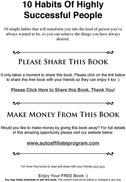 Product picture 10 Habits of Highly Successful People-How To Succeed